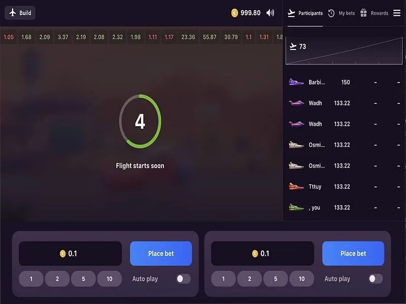 Aviatrix place bet screen